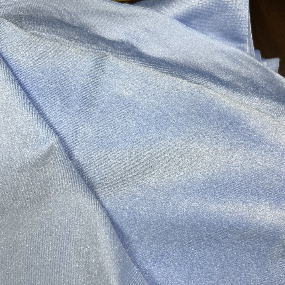 Vintage Light Blue Fabric 60"x120" Shiny Polyester w/ Brushed Back 3.3‎ Yards